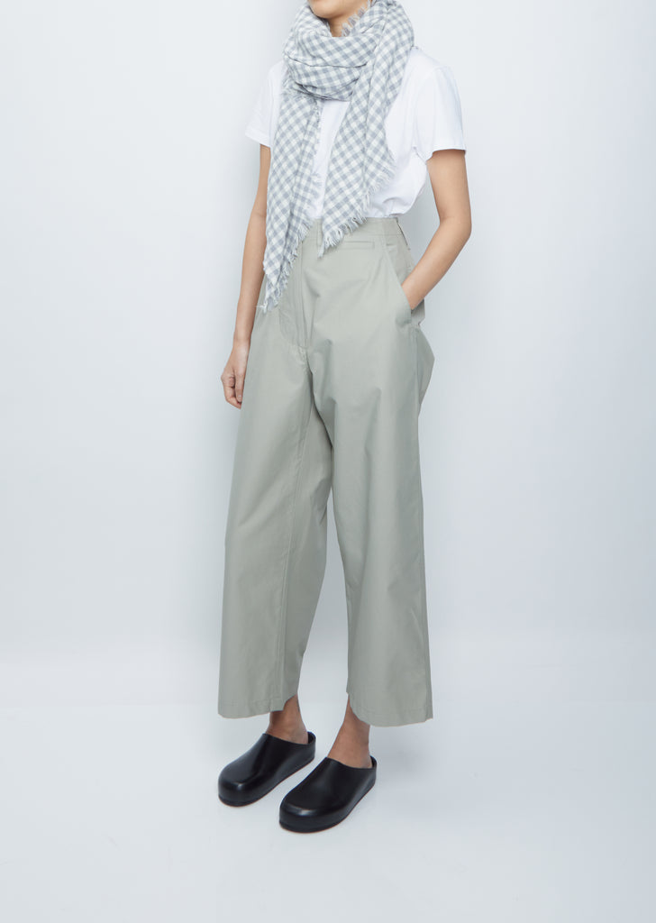 Labra Quadra Natte Scarf — Light Grey/White