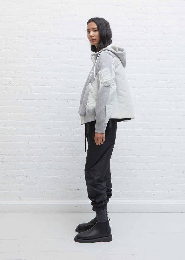 Nylon Twill Mix Hoodie