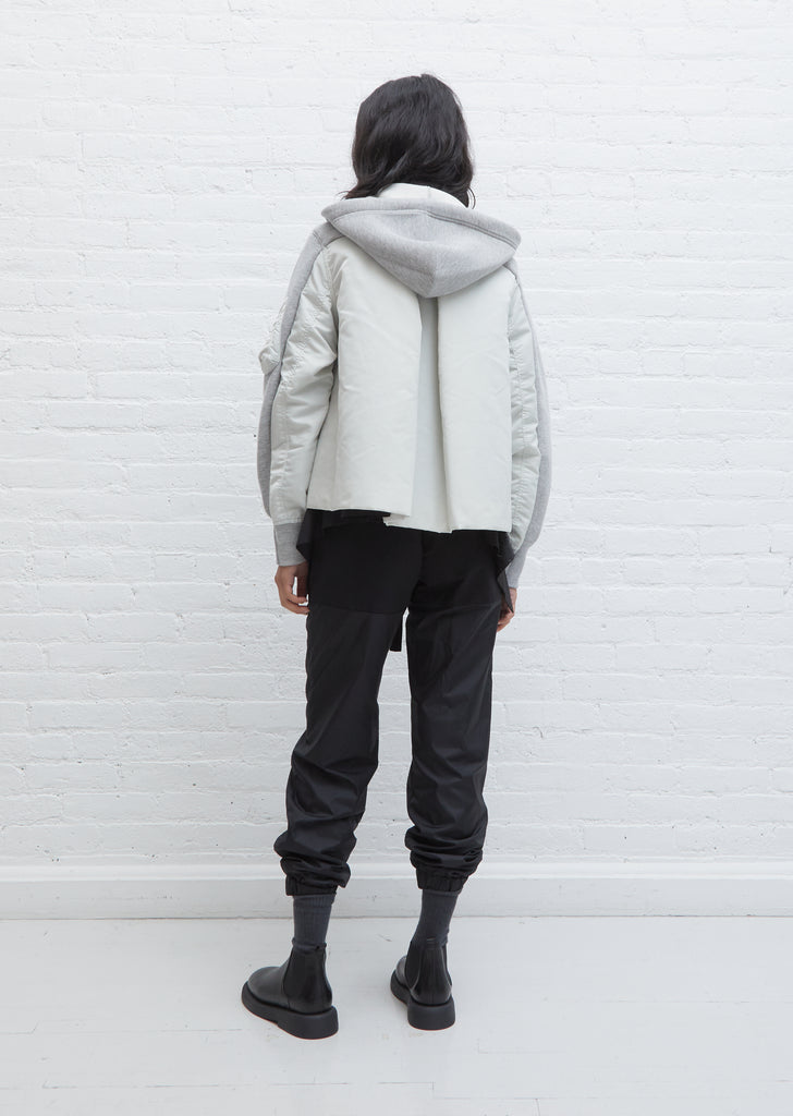 Nylon Twill Mix Hoodie