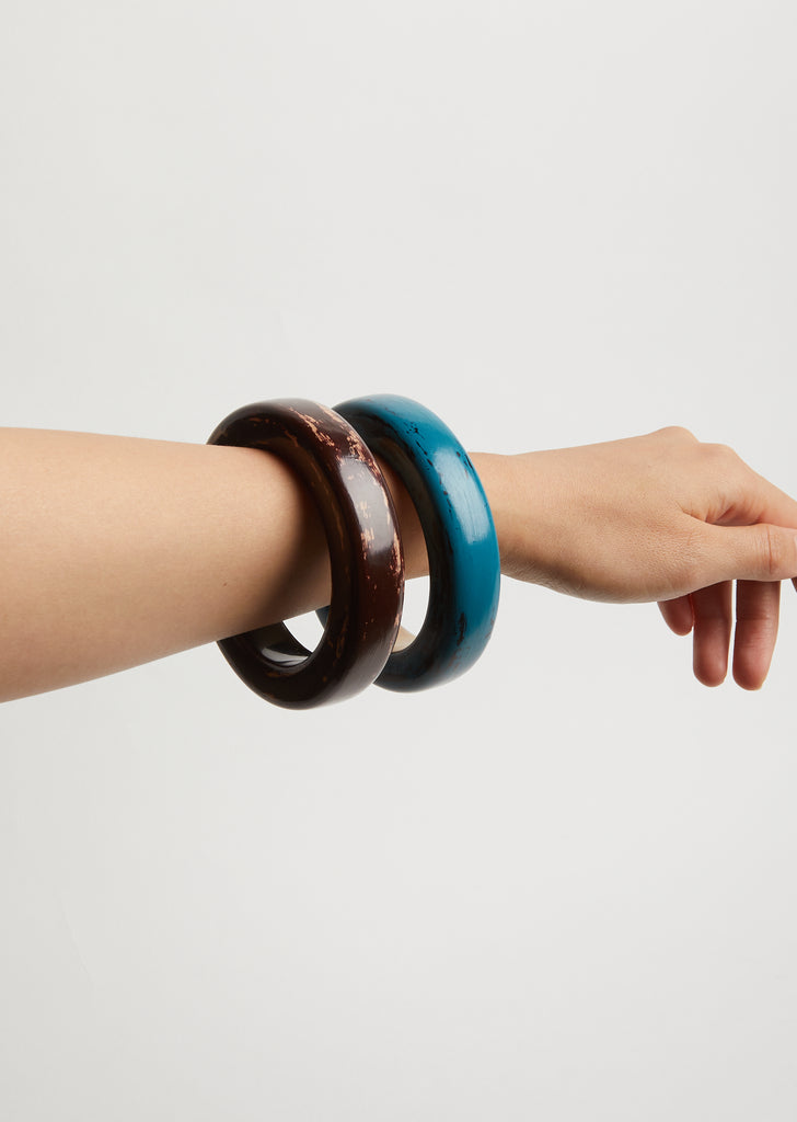 Kham Urushi Bangle — Lake Blue