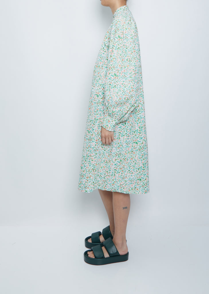 Yseult Dress — Green/Peach