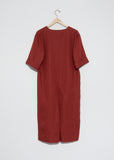 Linen Panelled T-Shirt Dress — Paprika