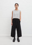 Velvet Wide & Short Trouser — Black