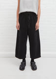 Velvet Wide & Short Trouser — Black