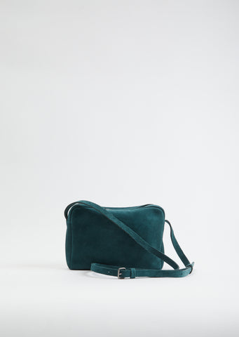 Ayako Suede Crossover Simple Bag — Deep Green