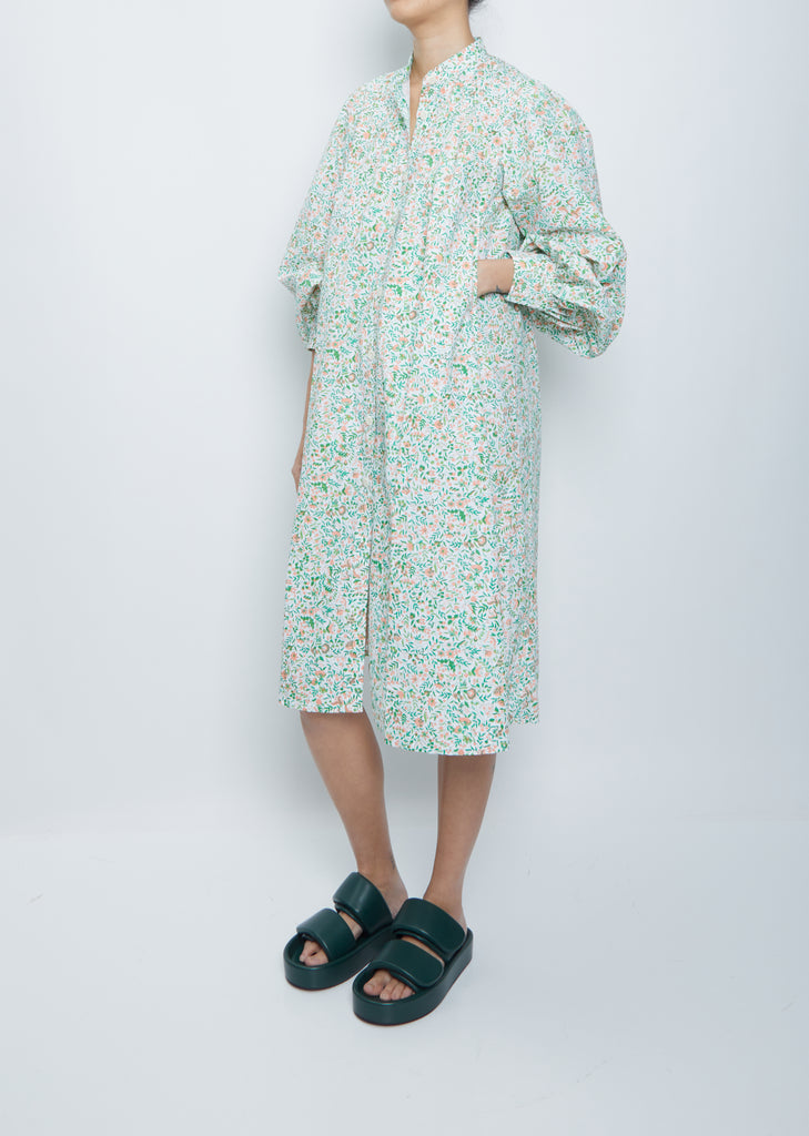 Yseult Dress — Green/Peach