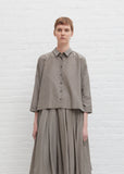 Brigette Silk Cotton Poplin Shirt — Smoke Taupe