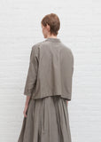 Brigette Silk Cotton Poplin Shirt — Smoke Taupe