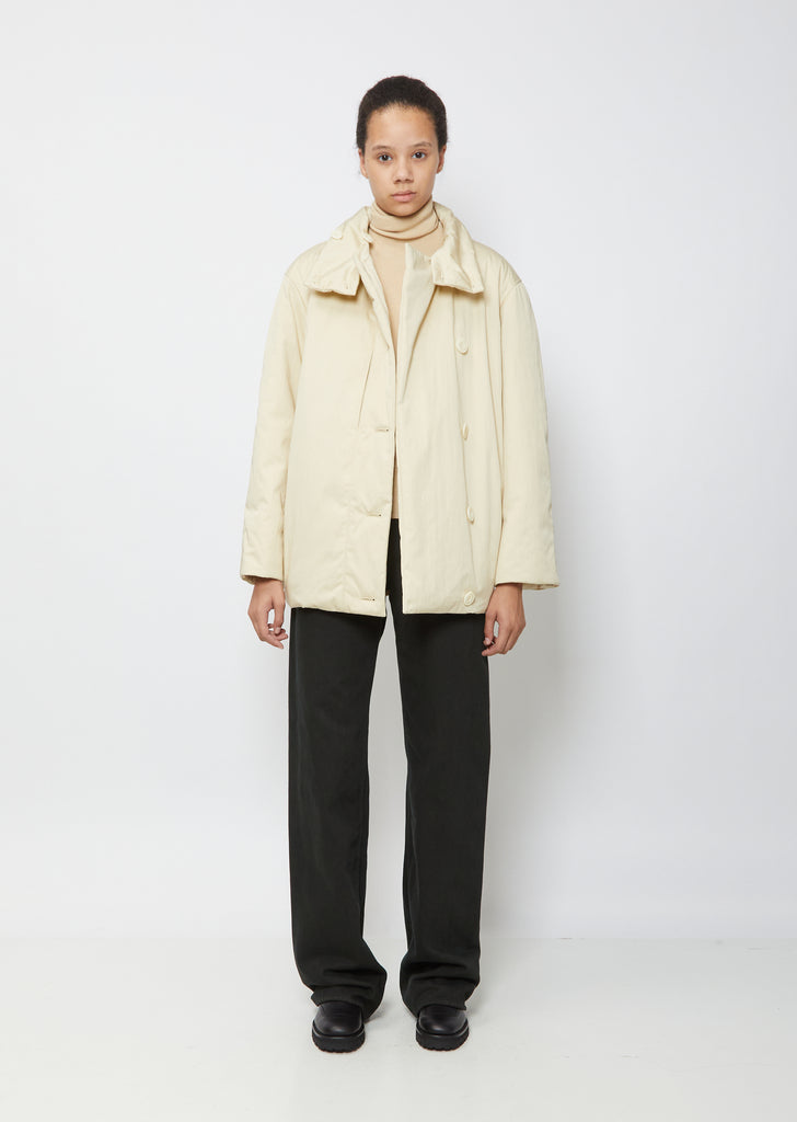 Wadded Asymmetrical Jacket — Mist