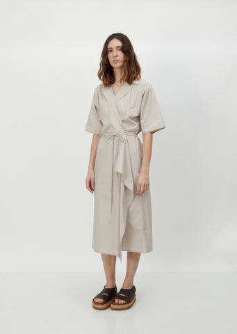 Dina Cotton Poplin Wrap Dress — Desert