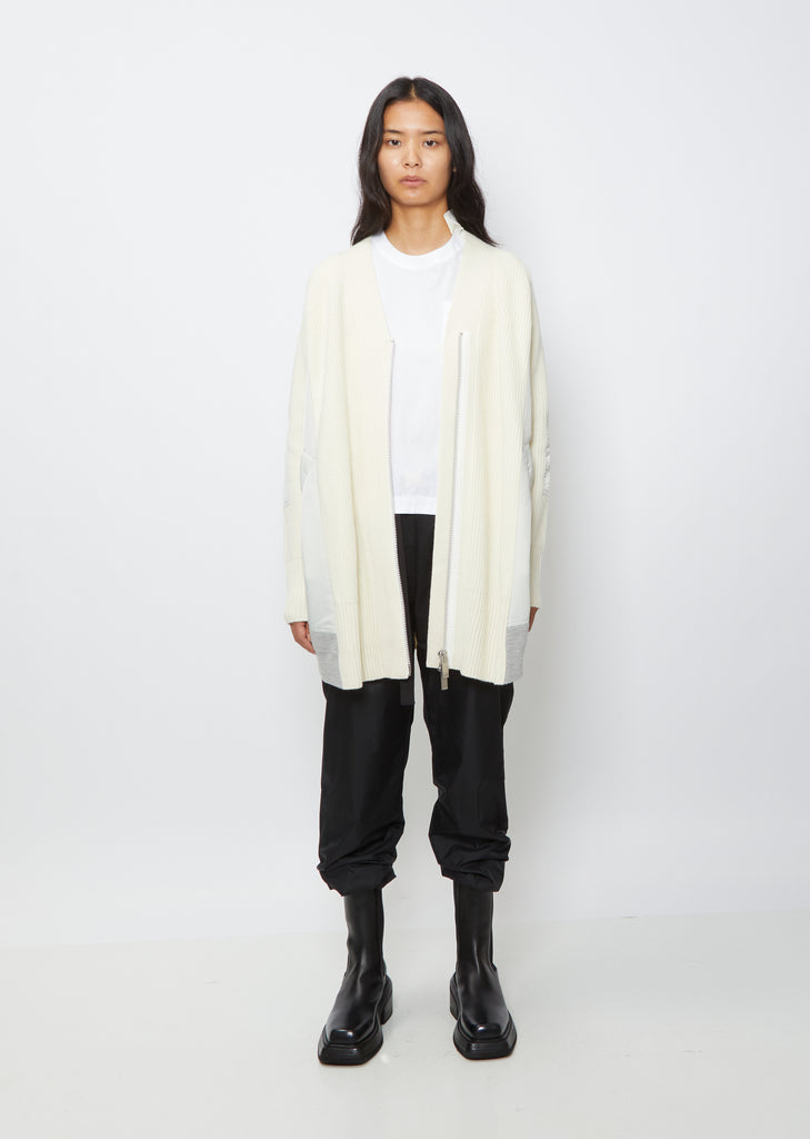 Nylon Twill x Wool Cardigan