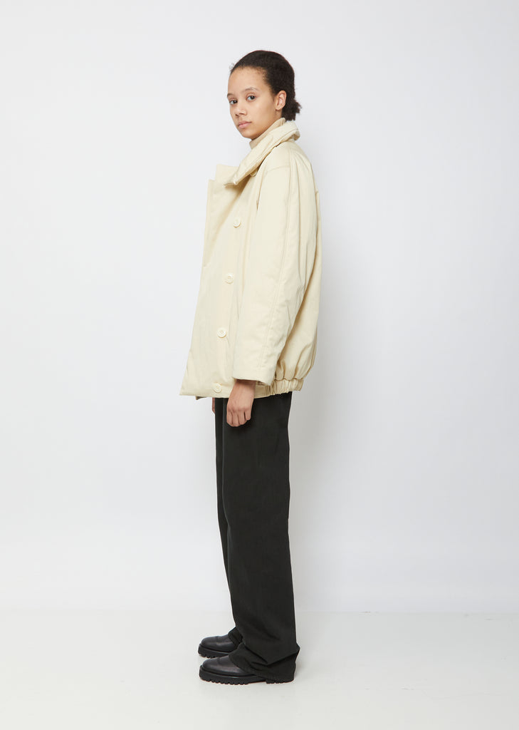 Wadded Asymmetrical Jacket — Mist