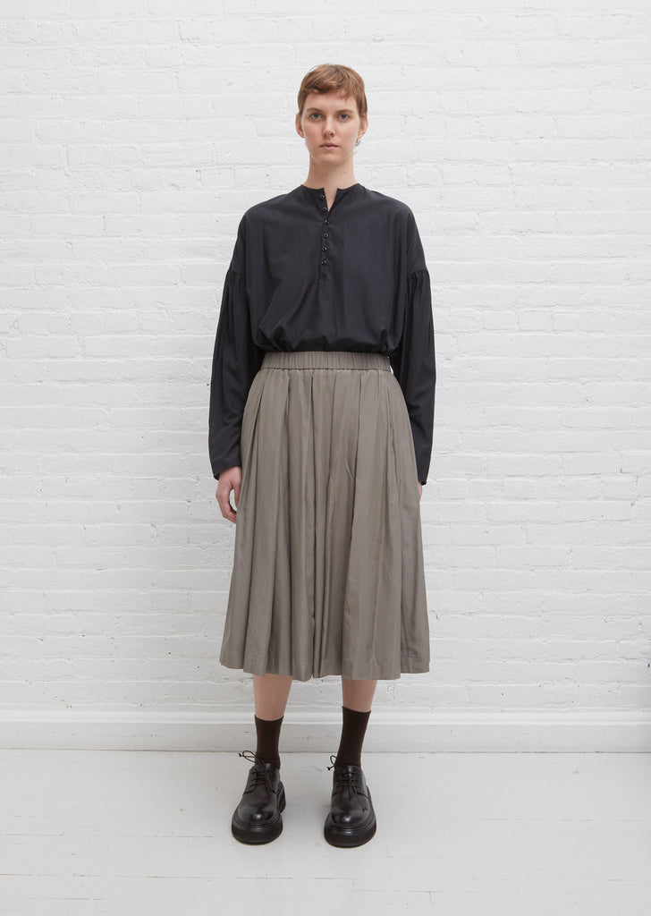 Solange Silk Cotton Poplin Skirt — Smoke Taupe