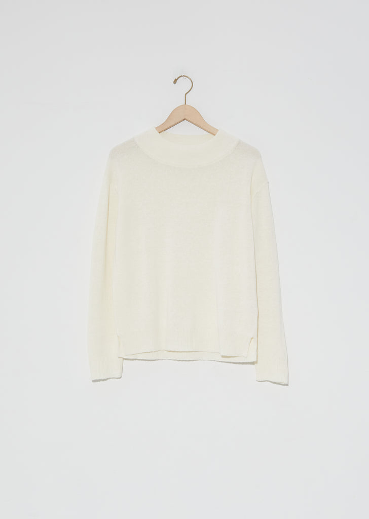 Linen-Wool Deep Trim Sweater