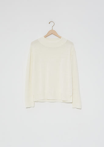 Linen-Wool Deep Trim Sweater