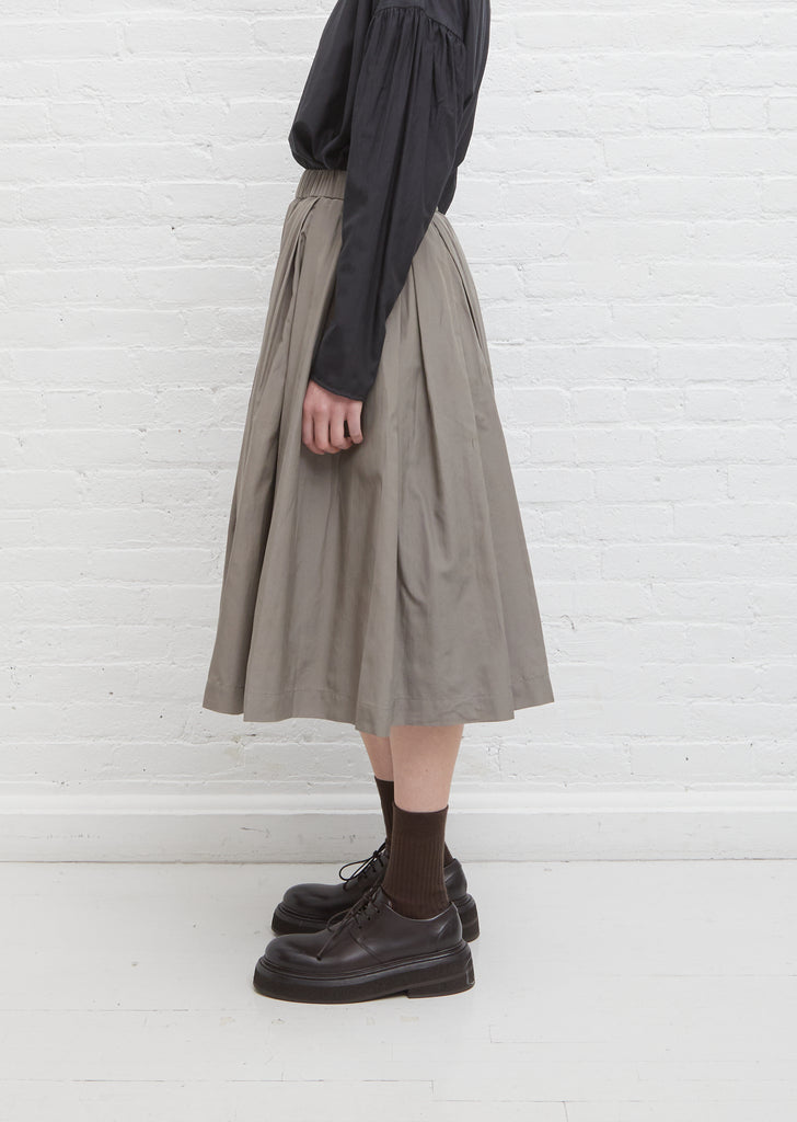 Solange Silk Cotton Poplin Skirt — Smoke Taupe