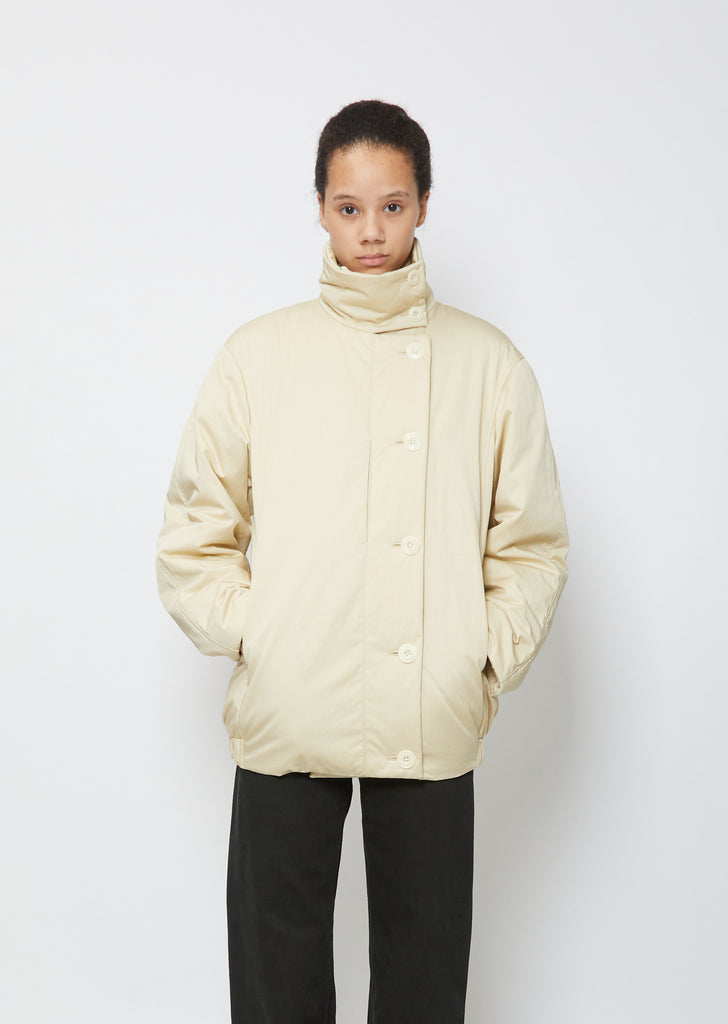 Wadded Asymmetrical Jacket — Mist