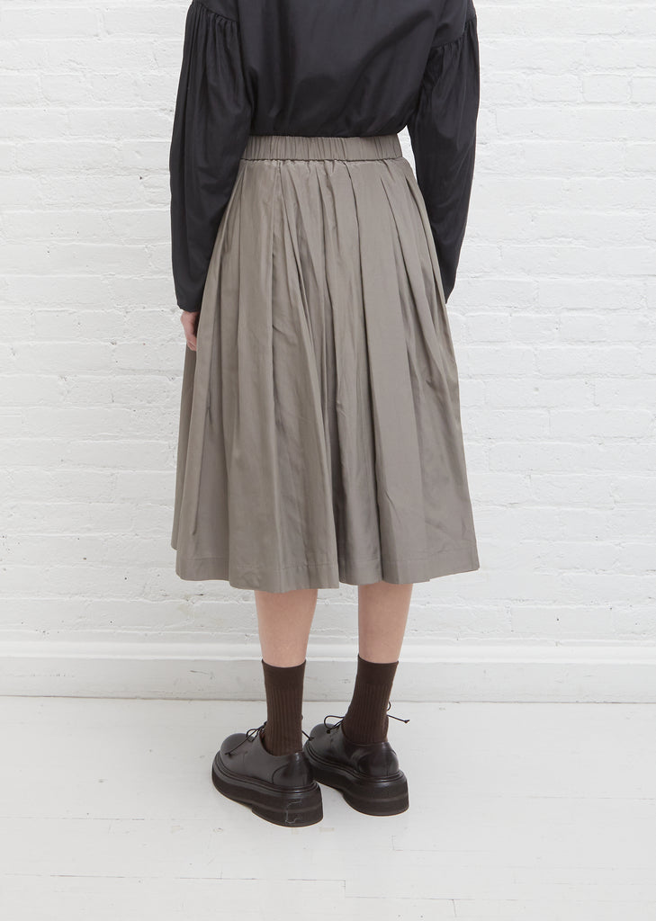 Solange Silk Cotton Poplin Skirt — Smoke Taupe