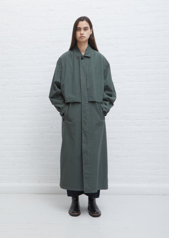 Storm Flap Coat — Deep Forest Green