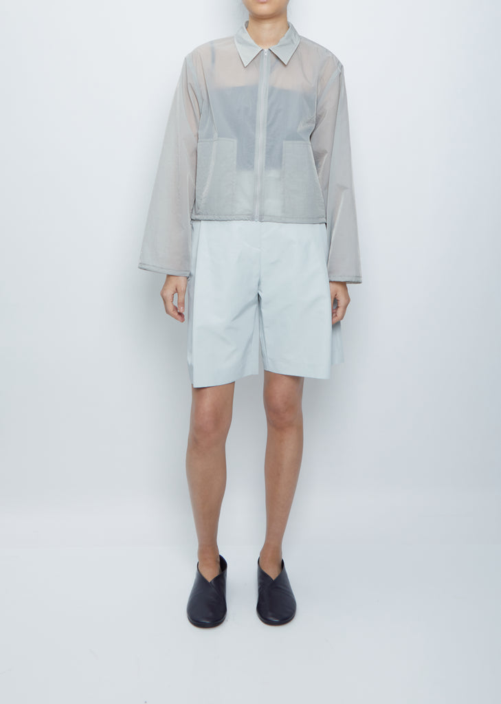 Sheer Zip-Up Blouson