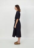 Dina Cotton Poplin Wrap Dress — Black