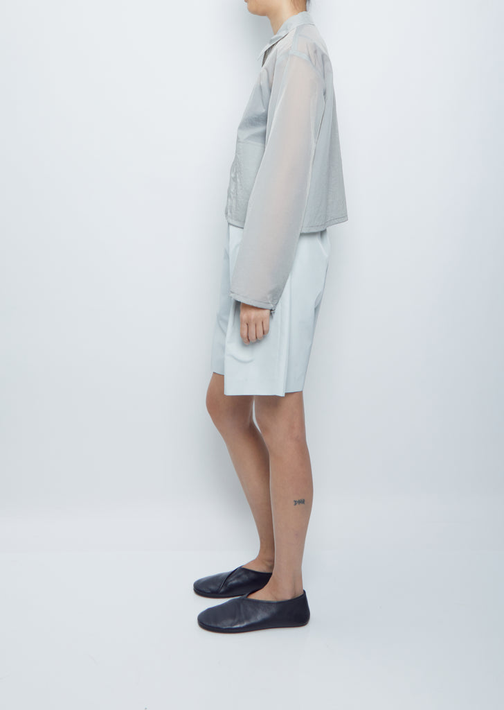 Sheer Zip-Up Blouson