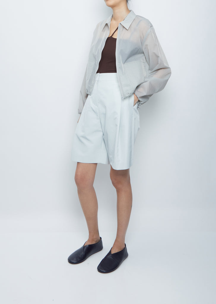 Sheer Zip-Up Blouson