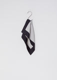 Silk Twill Block Print Scarf — Cloud / Black