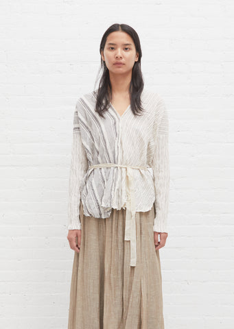 Organic Cotton Stripe Blouse — Ivory