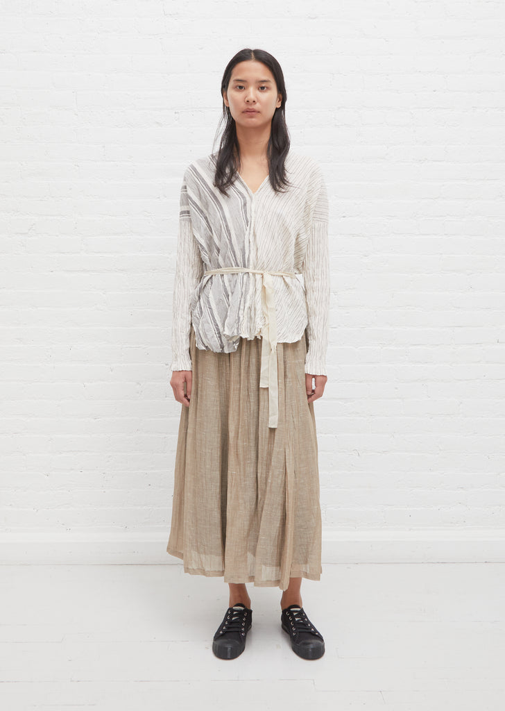 Organic Cotton Stripe Blouse — Ivory