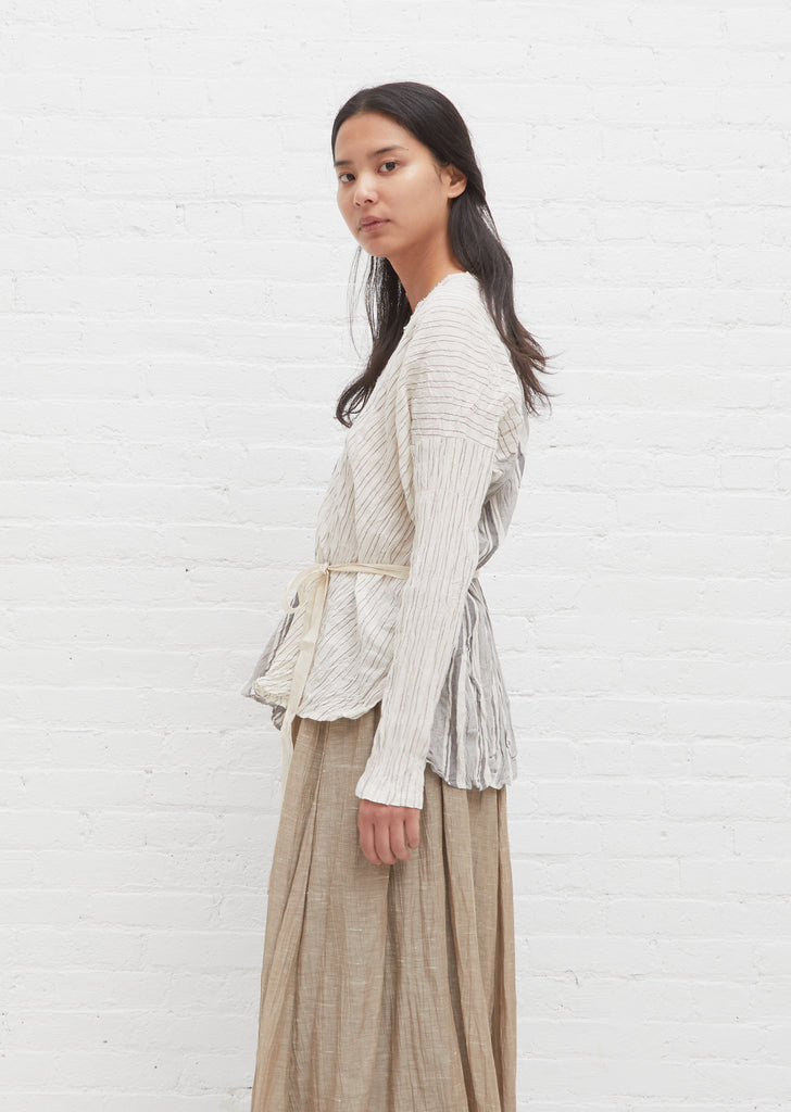 Organic Cotton Stripe Blouse — Ivory