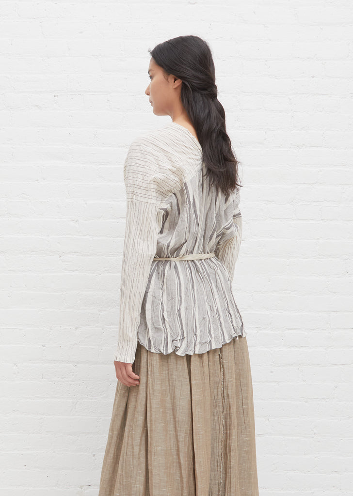 Organic Cotton Stripe Blouse — Ivory
