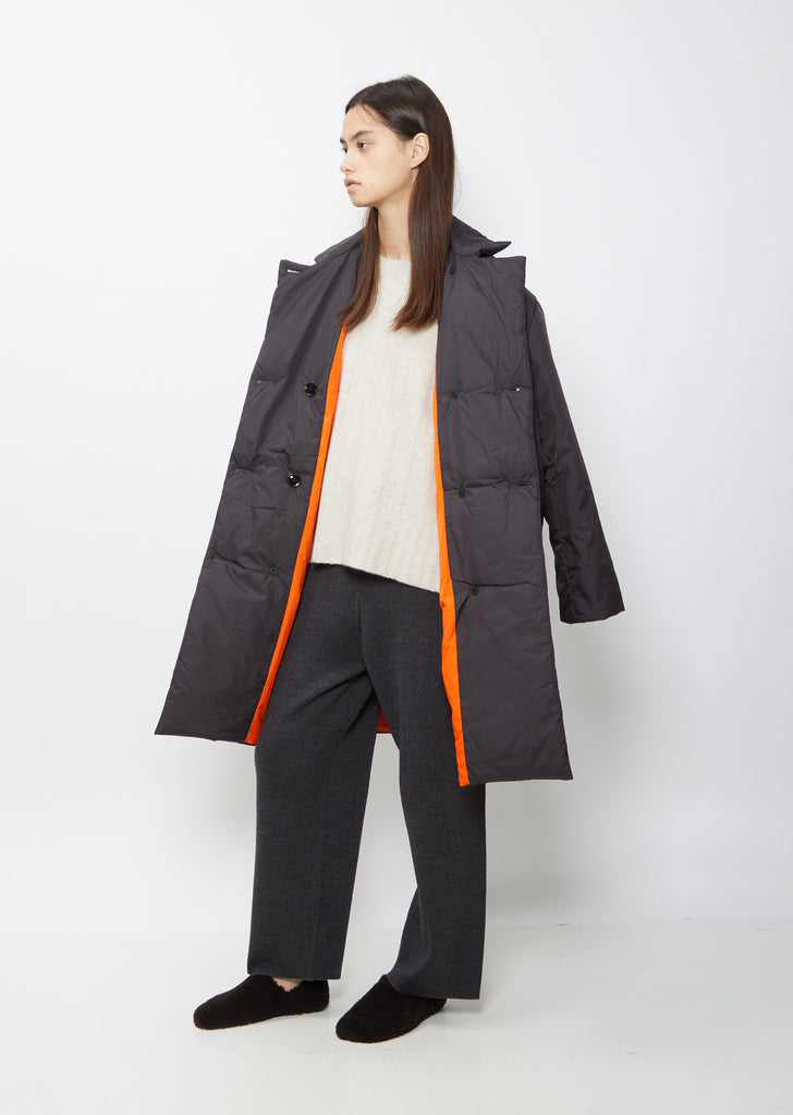 Nylon Double Breasted Coat