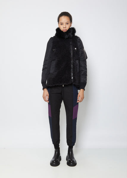 Faux Shearling x Nylon Twill Jacket – La Garçonne