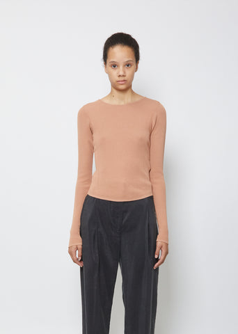 Long Sleeve Second Skin Top — Powder