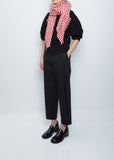 Labra Quadra Natte Scarf — Red/White