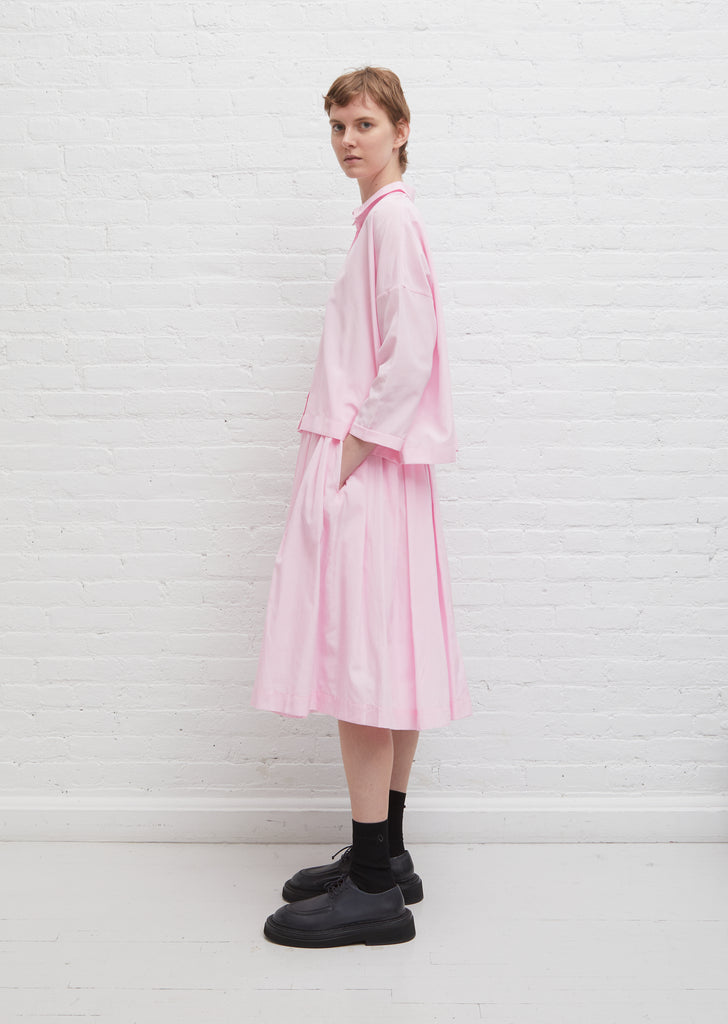 Solange Silk Cotton Poplin Skirt — Lilac Pink