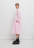 Solange Silk Cotton Poplin Skirt — Lilac Pink