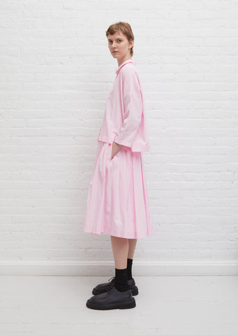Solange Silk Cotton Poplin Skirt — Lilac Pink