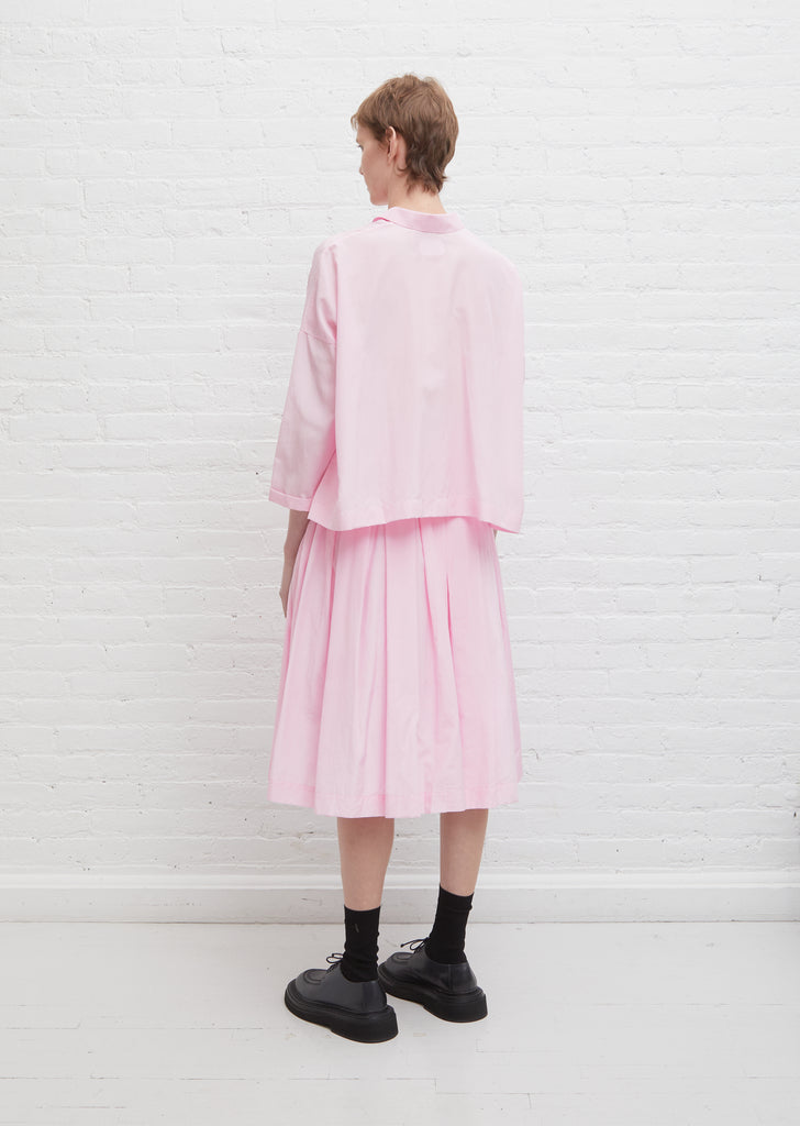 Solange Silk Cotton Poplin Skirt — Lilac Pink