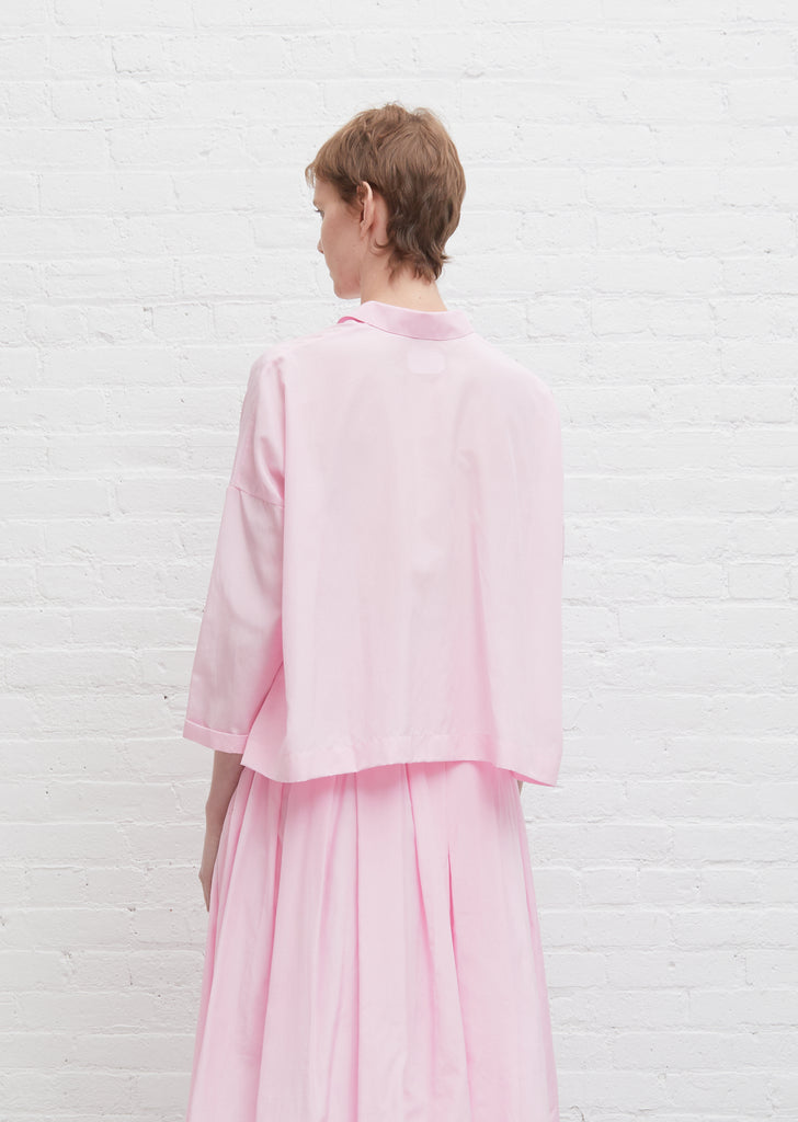 Brigette Silk Cotton Poplin Shirt — Lilac Pink
