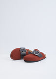 Felt Buckle Loafer — Rust / Black