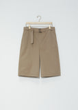 Belted Shorts — Dark Beige