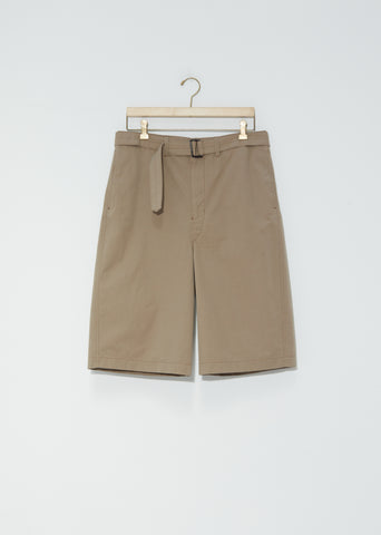 Belted Shorts — Dark Beige