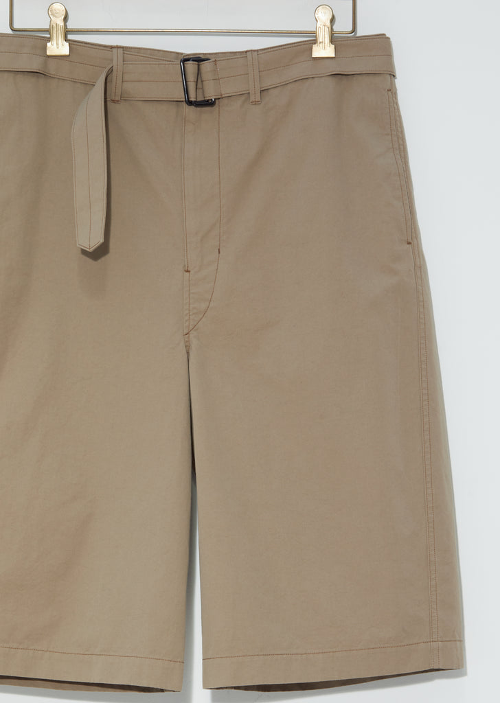 Belted Shorts — Dark Beige