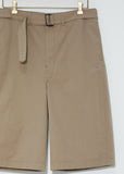 Belted Shorts — Dark Beige