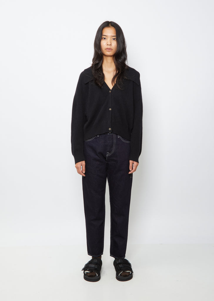 V-Neck Cardigan — Black