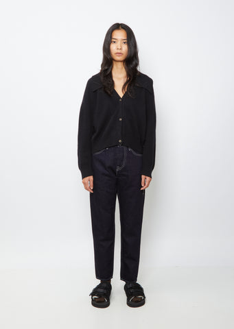 V-Neck Cardigan — Black