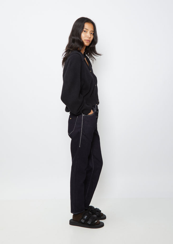 V-Neck Cardigan — Black