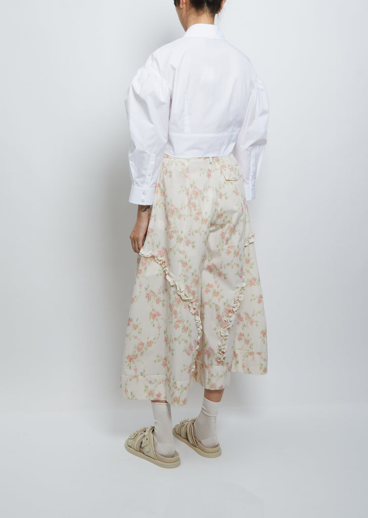 Sculpted Wide-Leg Trousers — Ivory